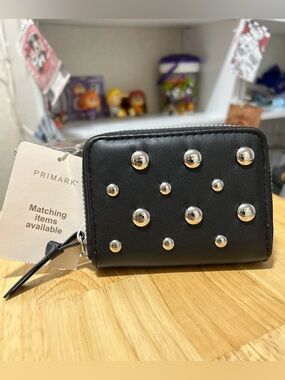 Primark Black Wallet with Silver Studs